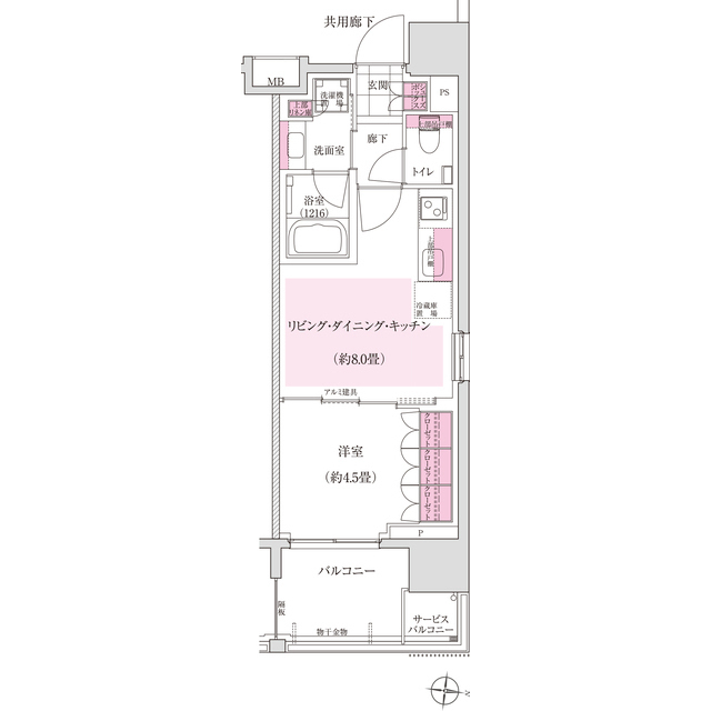 ディームス木場・0706号室の間取り