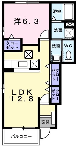 サンライト若松 Ⅱの間取り
