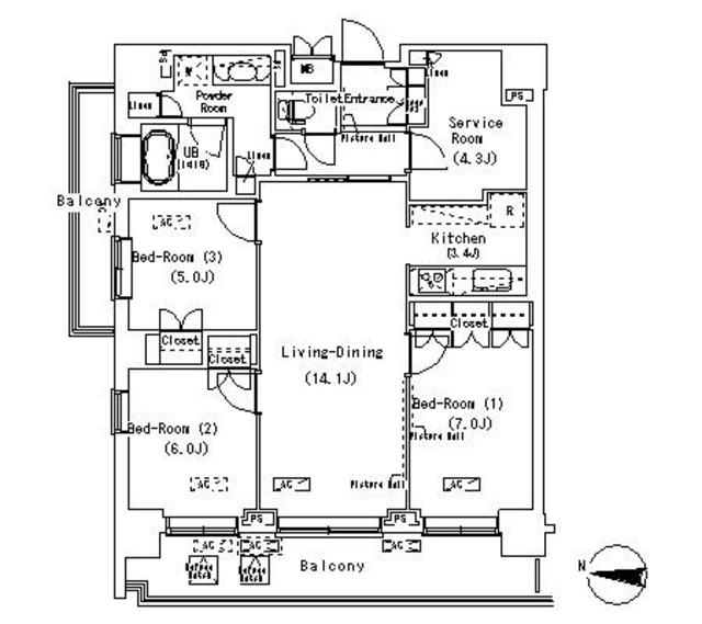 パークアクシス辰巳ステージの間取り