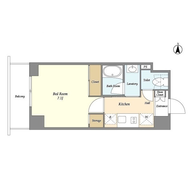 バウスフラッツ住吉・202号室の間取り