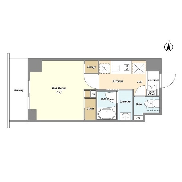 バウスフラッツ住吉・203号室の間取り