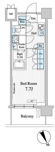 プレノ清澄庭園・204号室の間取り