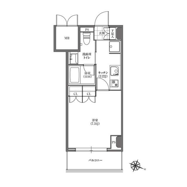 ヒューリック板橋・0509号室の間取り