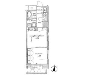 パークアクシス東陽町・1405号室の間取り