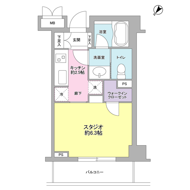 サンピエス根津・206号室の間取り