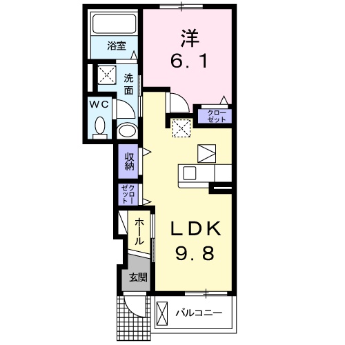 緑町の完工年月(2019年3月)築の賃貸アパートの間取り