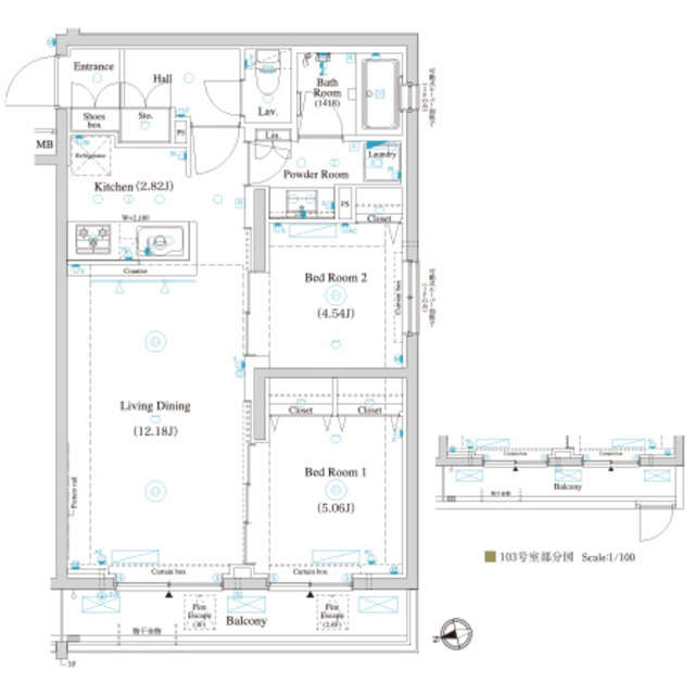 ラティエラ滝野川の間取り
