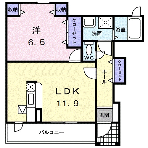 ランドロードクニヤンⅡの間取り
