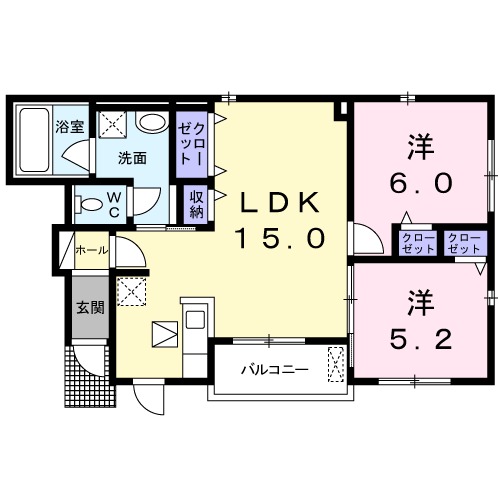 パラグアス Aの間取り