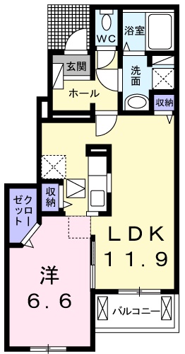 カルム　メゾン・01030号室の間取り