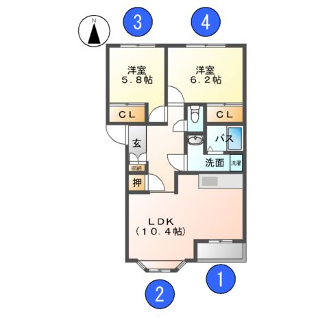 ボナール中里Bの間取り