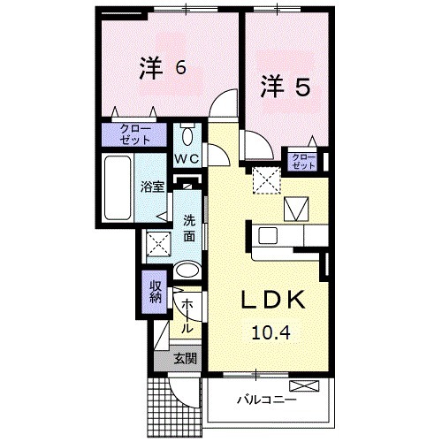 グランヴィル ローズBの間取り