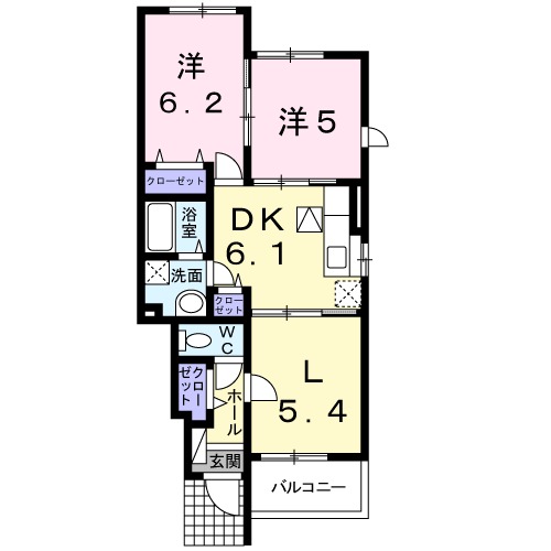 コーポロマンＤの間取り