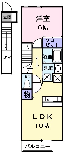 ポワール　ビラ・02040号室の間取り