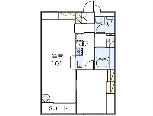 レオパレスル シェルBの間取り