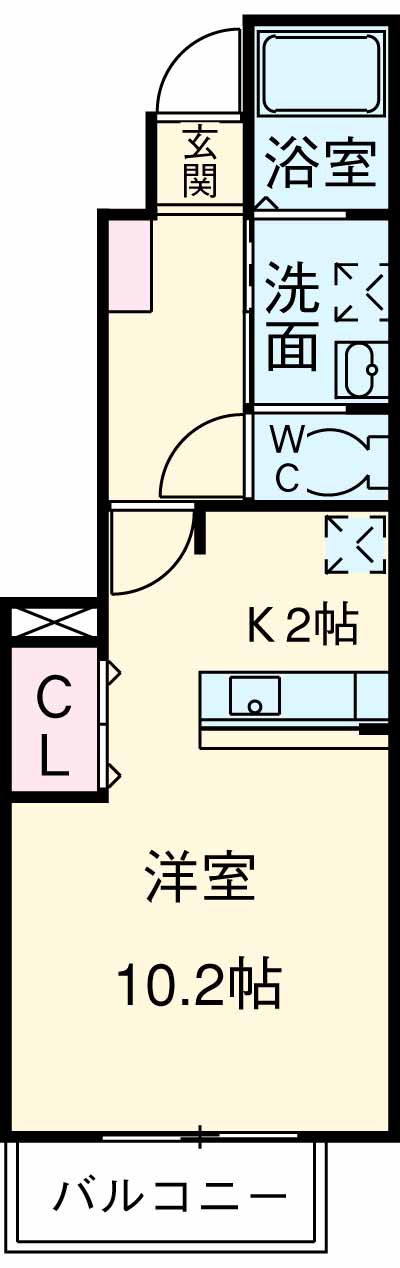 サンリット・シーズン・01050号室の間取り