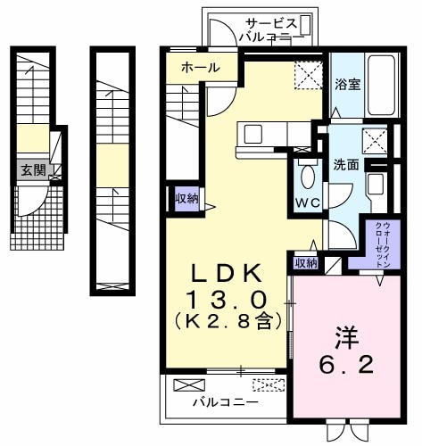 メゾン　ド　カルム・03030号室の間取り