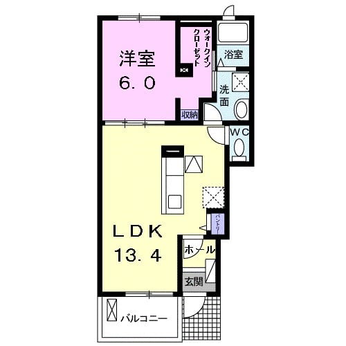 ソレイユ四ツ谷Aの間取り
