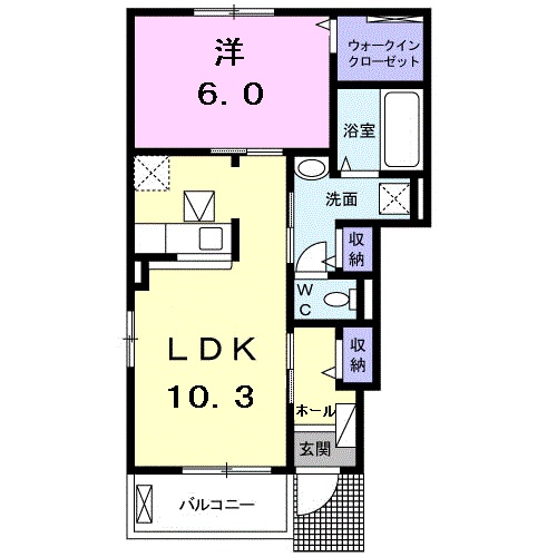アベニール Aの間取り