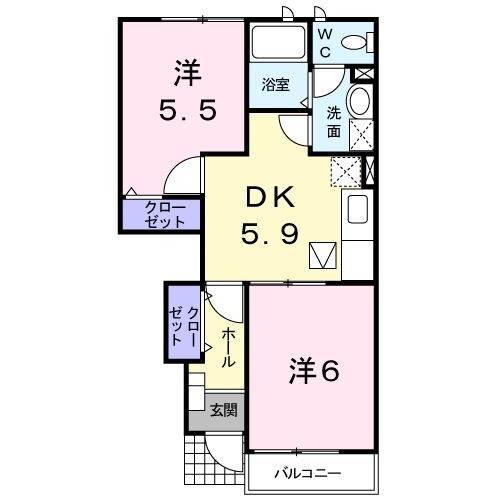ガーデンヒルズ Bの間取り