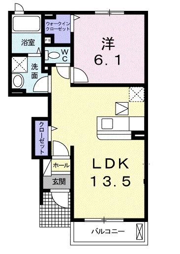 ラック ヒルズ Bの間取り