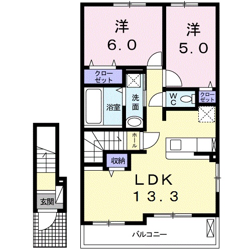 フィオーレ　カサブランカの間取り
