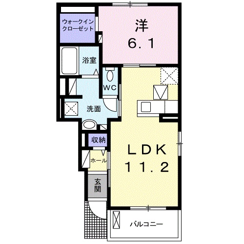 ビオーラ長田 Bの間取り