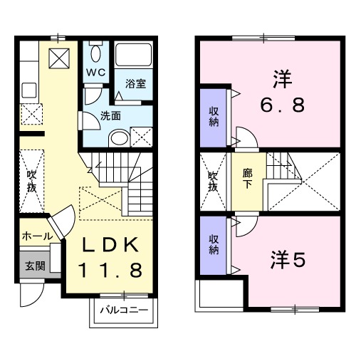 ヴィラ ウィステリアBの間取り