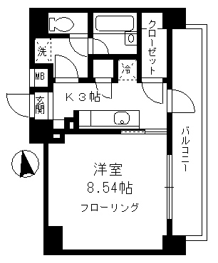 シャルム内神田・1001号室の間取り