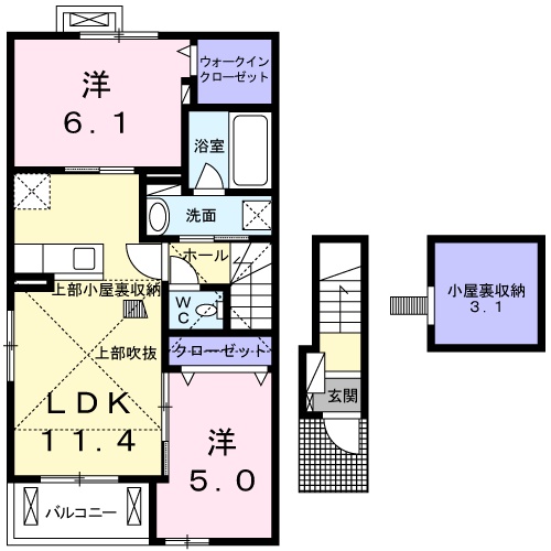 Eーフォレスト Ⅰ棟の間取り
