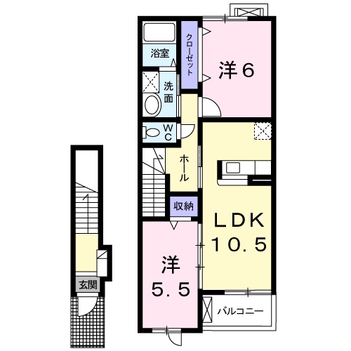 グランデ・ソーレ・F Bの間取り