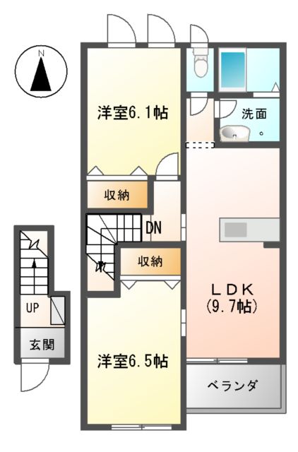 パームヒルズ カネヨシ A棟の間取り