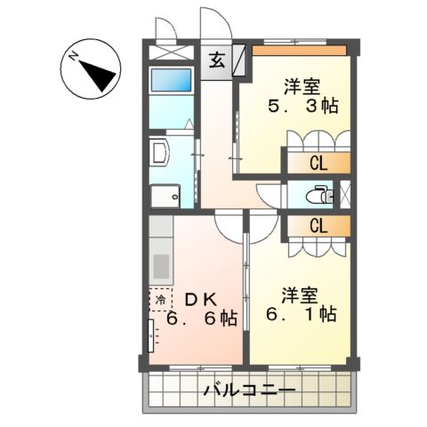 パークサイド小糸江Ⅰの間取り