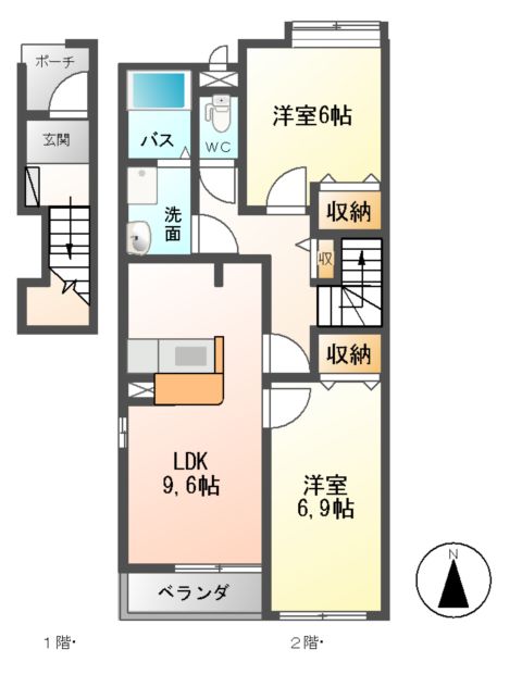グローリーⅡ A棟の間取り