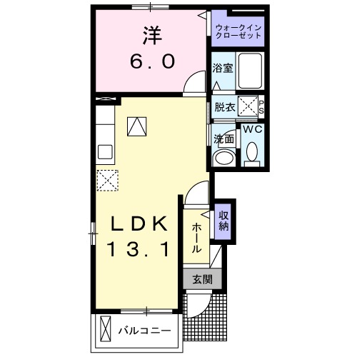 ラック ヒルズ Aの間取り