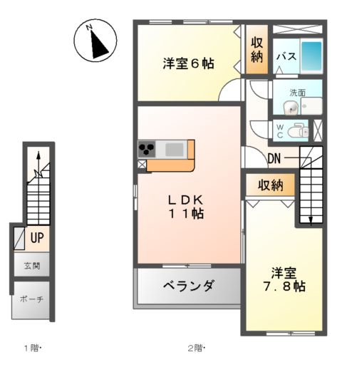 パーチェA棟の間取り