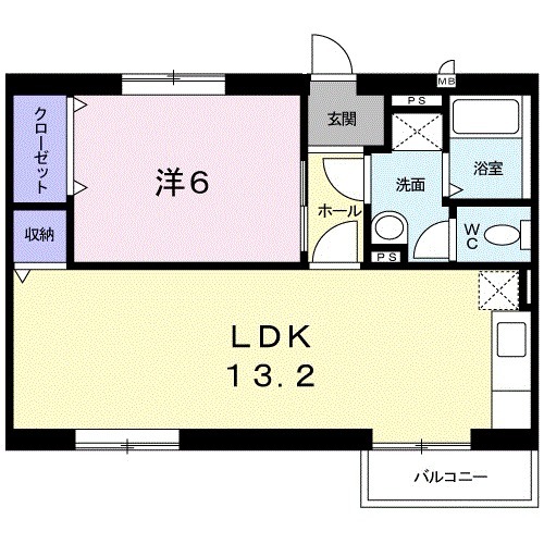 カモミ-ル津屋崎Aの間取り