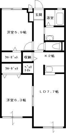 グリーンビレッジⅡの間取り