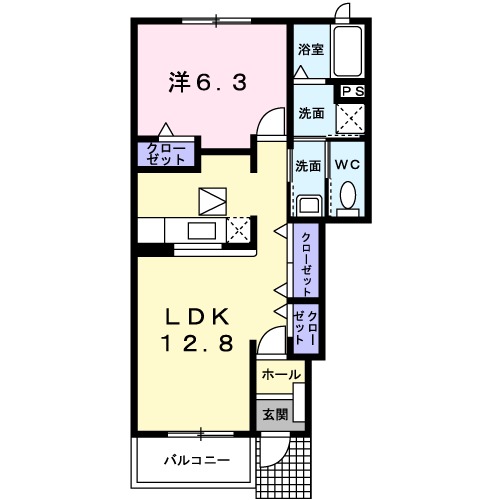 リーヴ天神 Bの間取り
