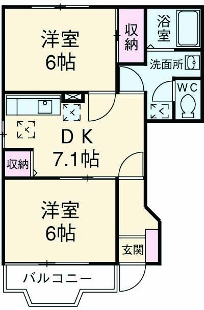 ヒルトップ壱番館の間取り