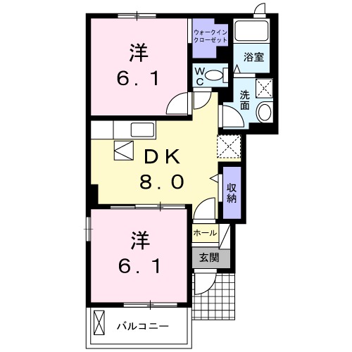 ウィステリア カクトⅡの間取り