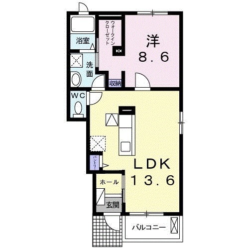 ラ・ルーチェ Bの間取り