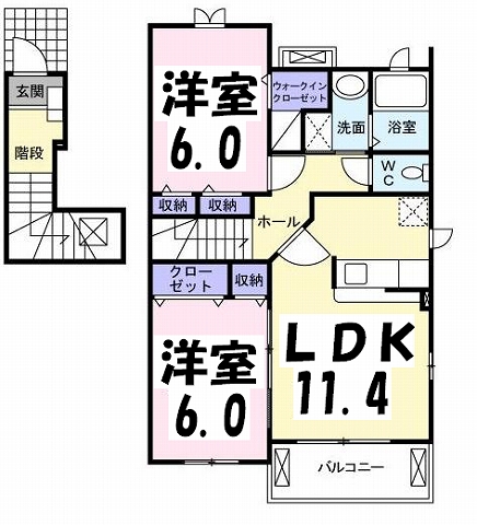 リシェコリーヌDの間取り