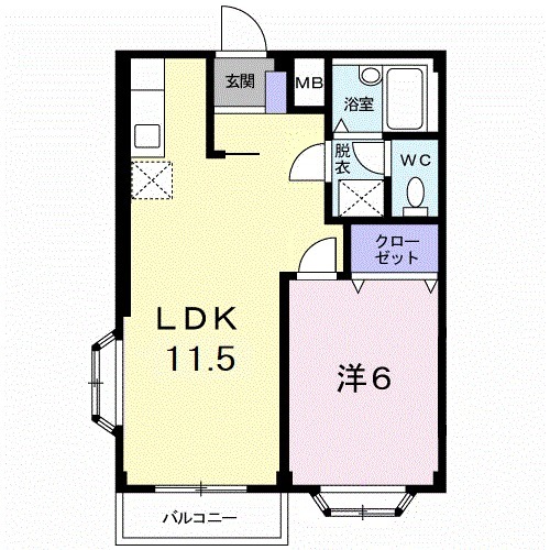 メゾンセントポーリアBの間取り