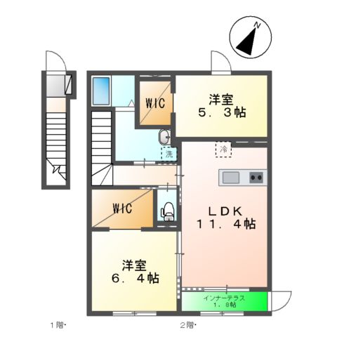 シェルルおおたかの森の間取り