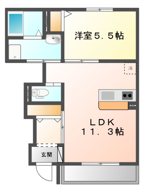 上稲吉の完工年月(2012年7月)築の賃貸アパートの間取り