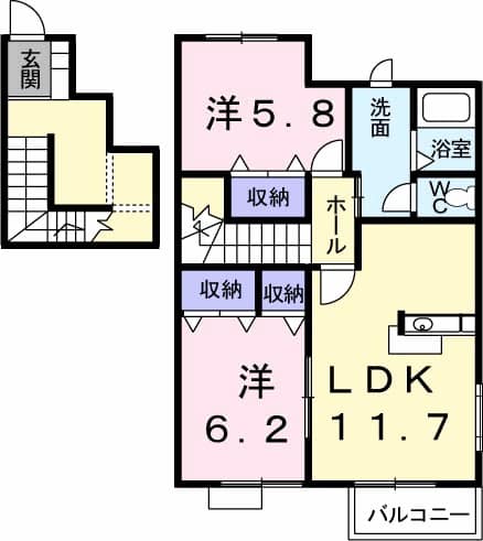 グリシーヌ・パレⅡ　Ｃ棟の間取り