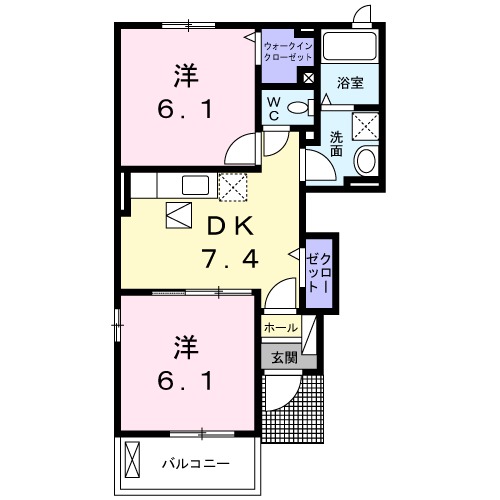 エレガンシアＣ・01010号室の間取り