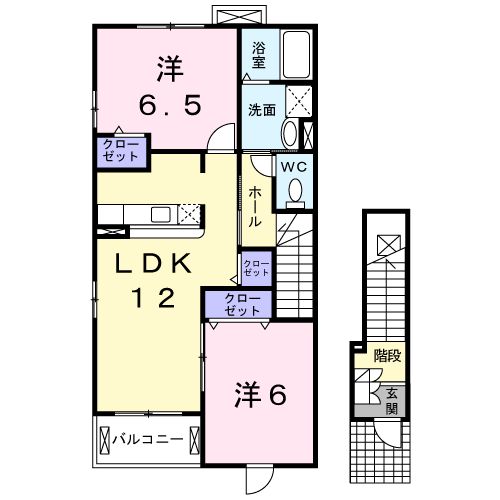 クローバー赤土 Ⅱの間取り
