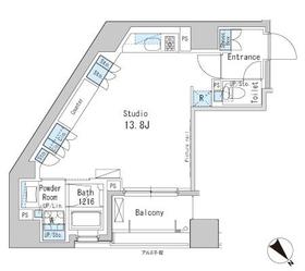 パークアクシス茅場町・1201号室の間取り